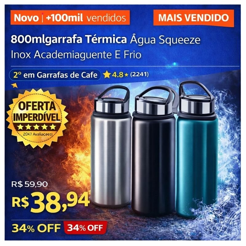 Garrafa Térmica 800ml  Vale a Pena Comprar?