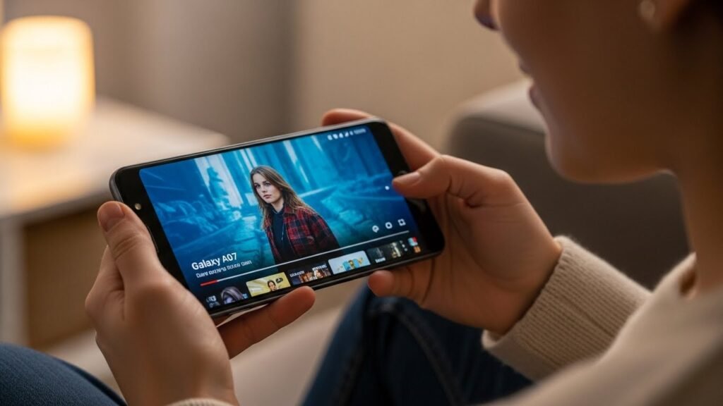 Pessoa assistindo vídeo no celular.