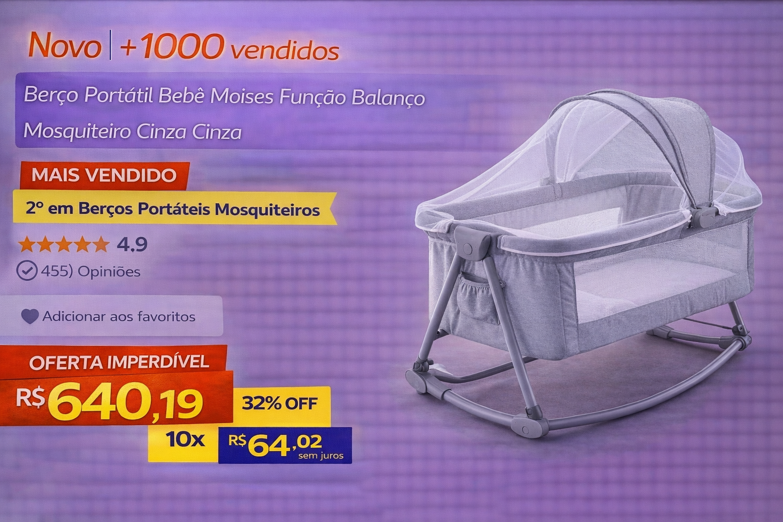 Berço Portátil com Mosquiteiro e Função Balanço: Que Todo Pai e Mãe Precisa Conhecer