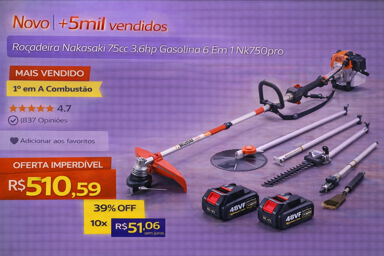 Roçadeira Nakasaki 75cc: A Mais Potente do Mercado em 2026