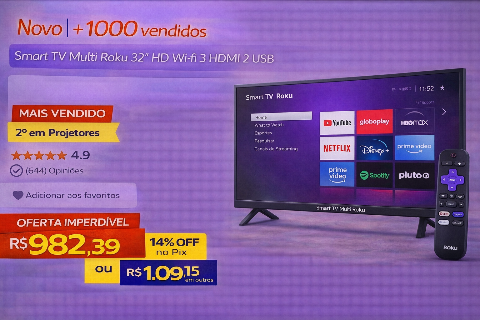 Smart TV Roku 32″:Para Quem Quer Qualidade, Praticidade