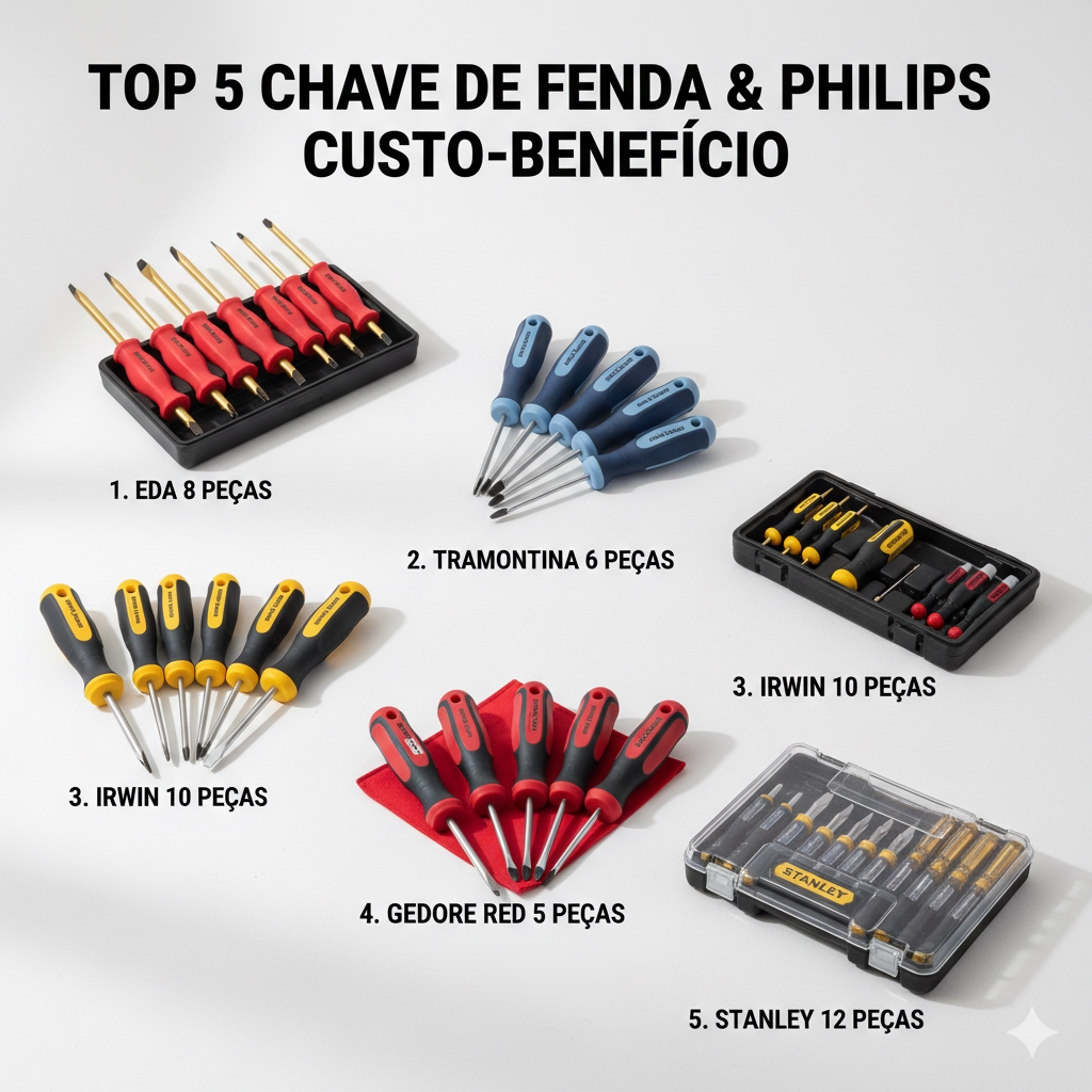 Top 5 Jogo de Chaves Fenda e Philips Custo-Benefício 2026