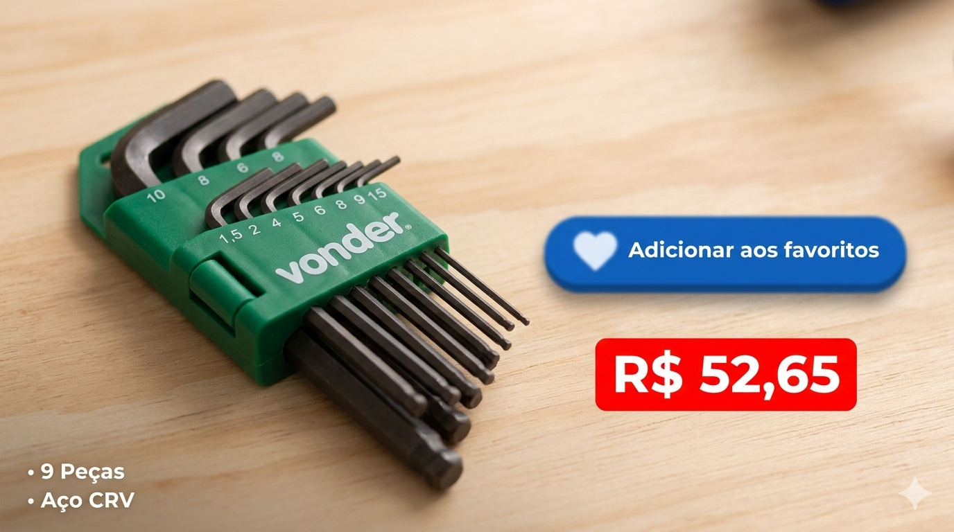 Jogo de Chaves Allen Vonder Curta 1,5mm a 10mm 9 Peças CRV: Vale a Pena em 2026?