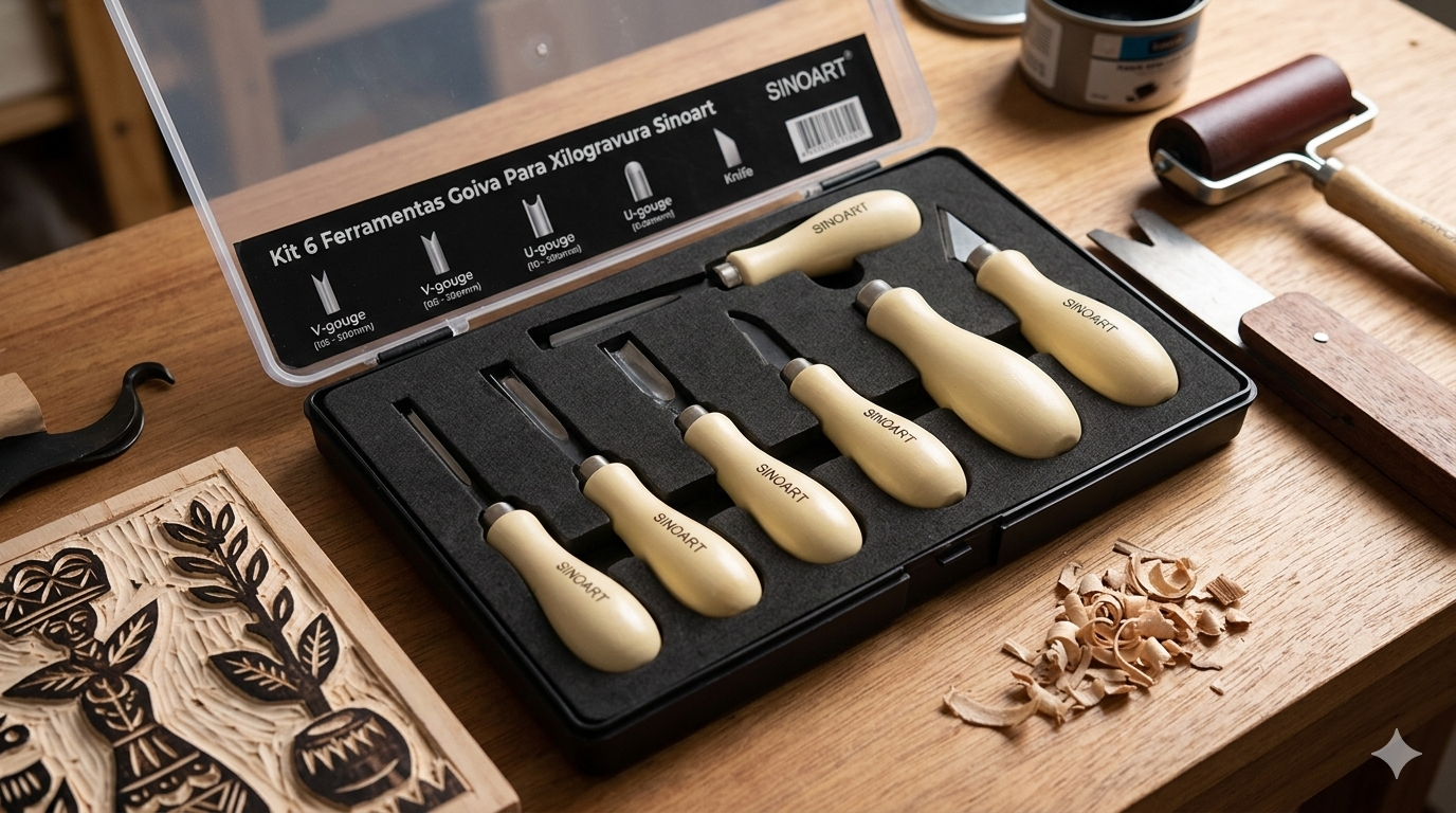 Kit 6 Goivas Sinoart Creme para Xilogravura: Review Completo e Honesto – Vale a Pena Comprar?