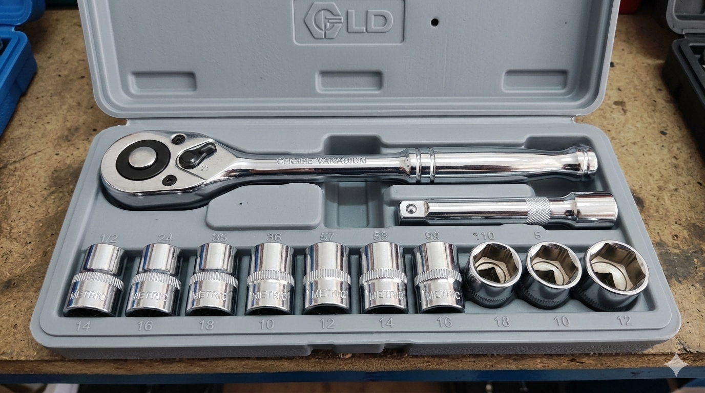 Descubra o Jogo de Chaves Soquete Sextavado 1/2 com Catraca: O Kit Essencial para Reparos Eficientes e Duráveis