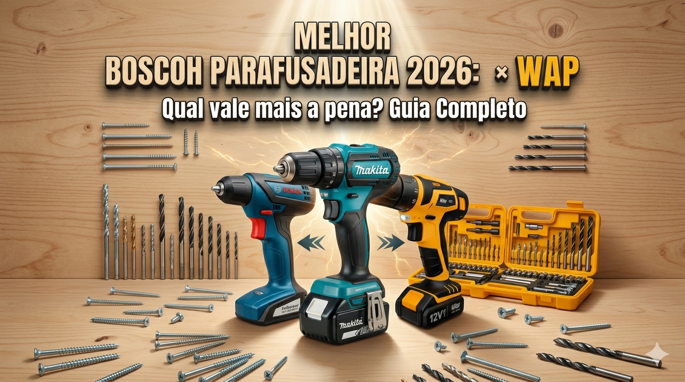 Qual a Melhor Parafusadeira 2026: Bosch, Makita ou WAP?
