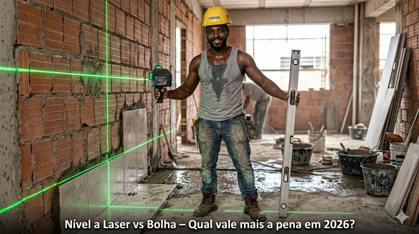 Nível a Laser vs Bolha: Teste Real para Pedreiro em 2026