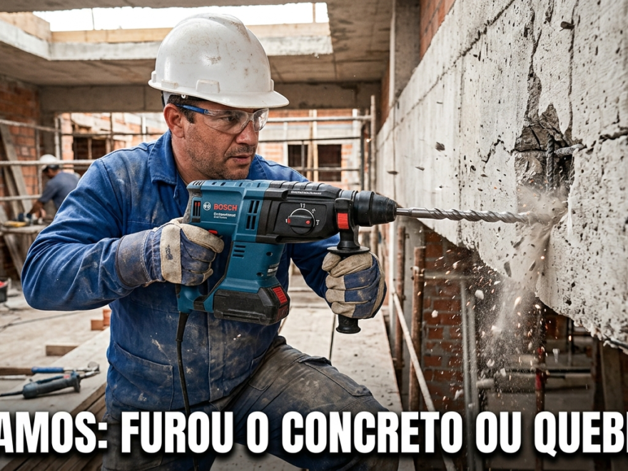 Testamos o Martelete de Impacto 2026: Furou Concreto ou Quebrou?