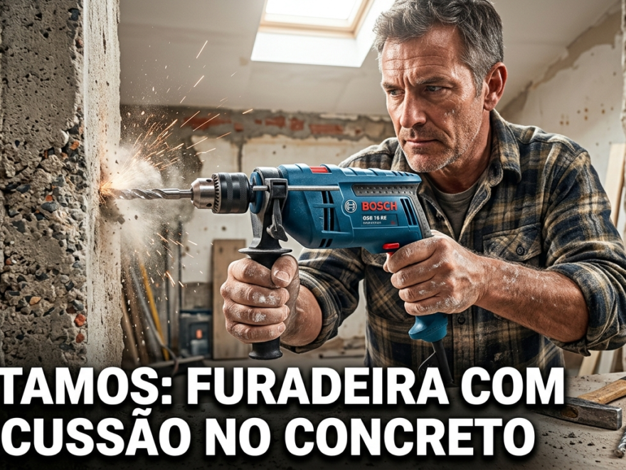 Testamos a Furadeira com Percussão 2026: Parede de Tijolo ou Concreto?