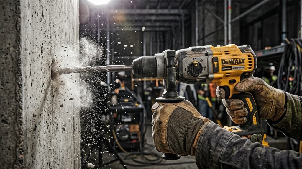 Qual é a Melhor Parafusadeira de 2026? Veja as 10 Melhores 13 https://produtoreview.shop/wp-content/uploads/2026/07/Power_drill_drilling_concrete_wall_202607110910.jpeg
